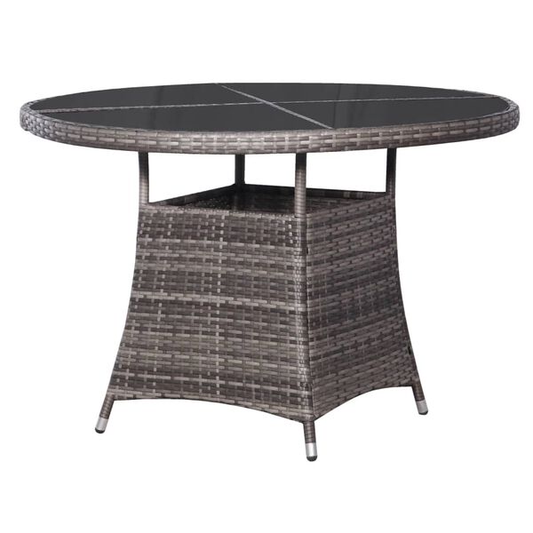 vidaXL Table de jardin gris &Oslash;110x74 cm r&eacute;sine tress&eacute;e