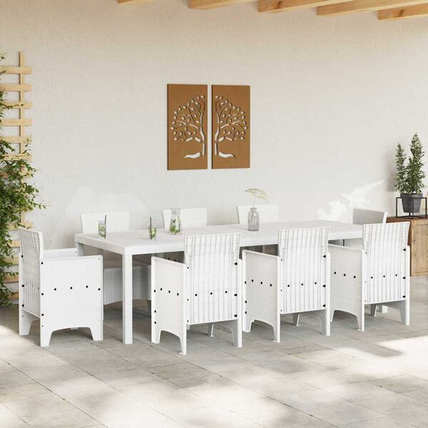 vidaXL Table de jardin pour repas Blanc 250 x 100 x 73 cm polyrotin