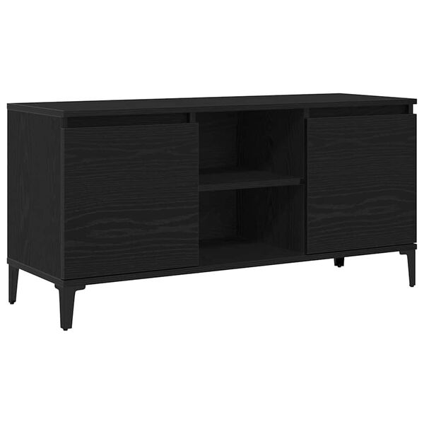 vidaXL Meuble TV Ch&ecirc;ne noir 102 x 35 x 50 cm Bois d'ing&eacute;nierie