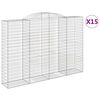 vidaXL Paniers &agrave; gabions arqu&eacute;s 15 pcs 300x50x200/220 cm Fer galvanis&eacute;