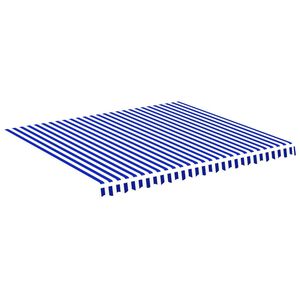 vidaXL Tissu de remplacement pour auvent bleu et blanc 380x345 cm polyester