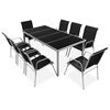 vidaXL Ensemble &agrave; manger d'ext&eacute;rieur 9 pcs Acier Noir