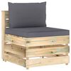 vidaXL Salon de jardin 8 pcs avec coussins Bois impr&eacute;gn&eacute; de vert