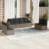 vidaXL Salon de jardin 8 pcs avec coussins gris r&eacute;sine tress&eacute;e