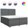 vidaXL Sommier &agrave; lattes de lit avec matelas Gris fonc&eacute; 200x200cm Tissu