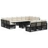 vidaXL Ensemble de canap&eacute; de jardin 14 pc Noir et blanc cr&egrave;me