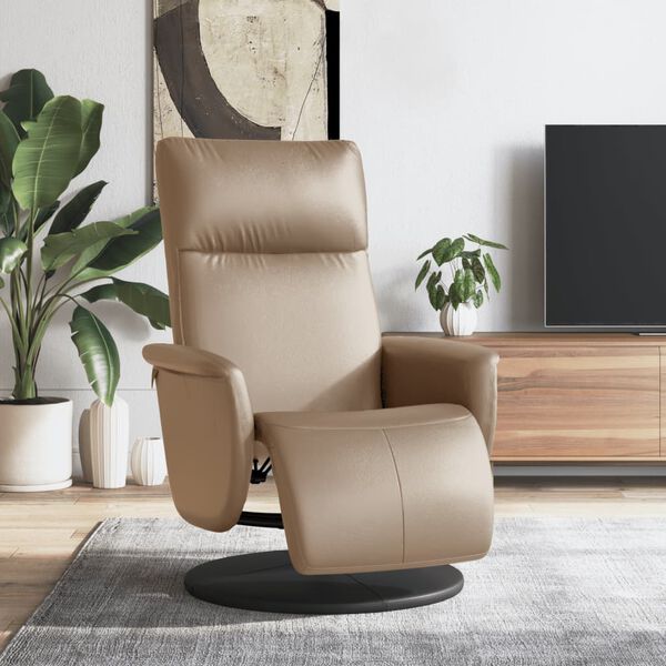 vidaXL Fauteuil inclinable avec repose-pieds cappuccino similicuir