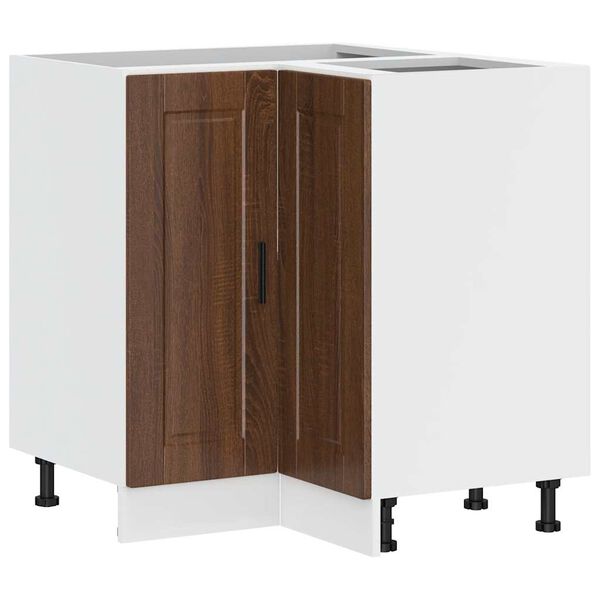 vidaXL Armoire d'angle de cuisine Porto ch&ecirc;ne marron bois d'ing&eacute;nierie