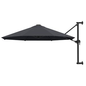 vidaXL Parasol mural avec m&acirc;t m&eacute;tallique 300 cm Anthracite