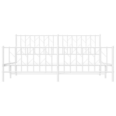 vidaXL Cadre de lit métal sans matelas et pied de lit blanc 183x213 cm