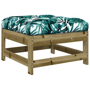 vidaXL Repose-pied de jardin avec coussin bois de pin impr&eacute;gn&eacute;