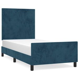 vidaXL Cadre de lit sans matelas bleu fonc&eacute; 80x200 cm velours