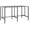 vidaXL Table de bar noir 200x100x110 cm acier enduit de poudre