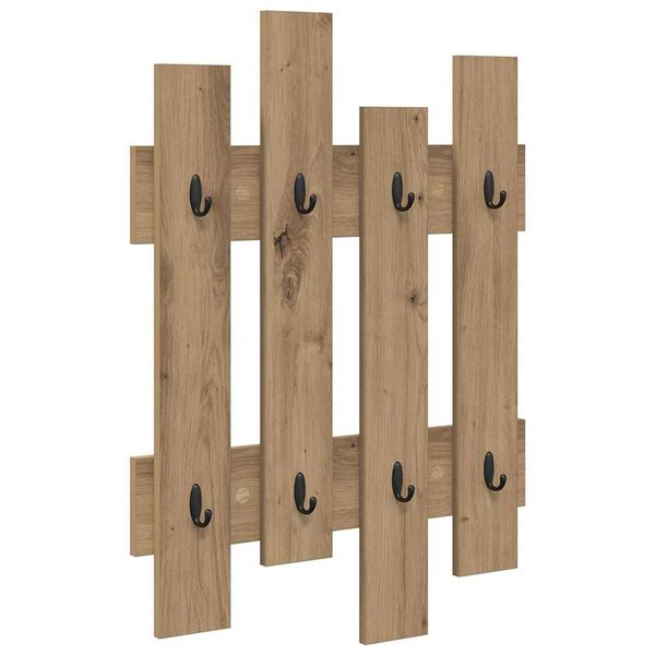 vidaXL Porte-manteau mural ch&ecirc;ne artisanal 60 x 3 x 82 cm