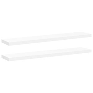 vidaXL &Eacute;tag&egrave;res murales flottantes 2 pcs blanc 120x23,5x3,8 cm MDF