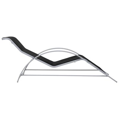 vidaXL Chaises longues 2 pcs avec table Aluminium Noir