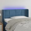 vidaXL T&ecirc;te de lit &agrave; LED Bleu fonc&eacute; 93x16x78/88 cm Velours