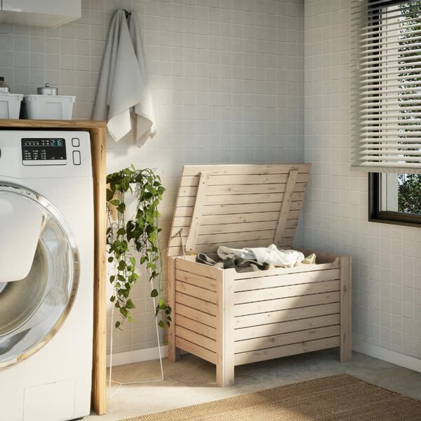 vidaXL Boîte de rangement avec couvercle RANA bois massif de pin