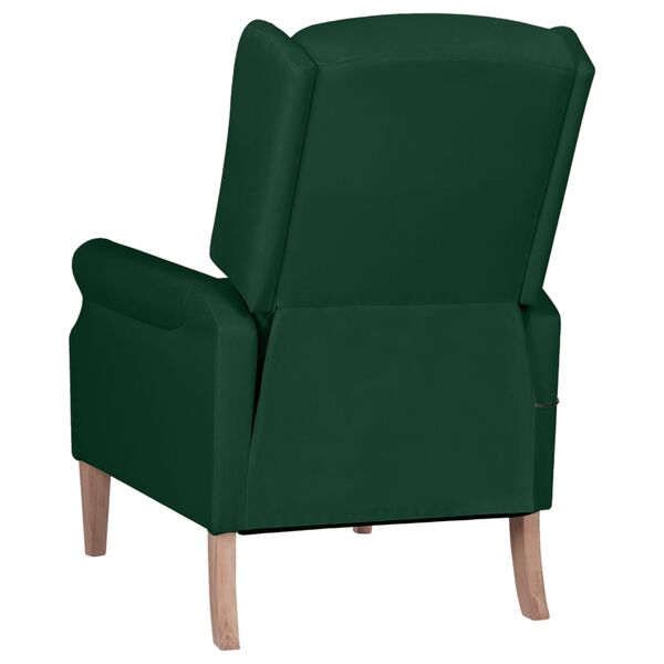 vidaXL Fauteuil de massage inclinable vert fonc&eacute; tissu
