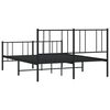 vidaXL Cadre de lit m&eacute;tal sans matelas avec pied de lit noir 120x200cm