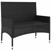vidaXL Banc de Jardin &agrave; 2 Places avec Coussins Noir R&eacute;sine Tress&eacute;e