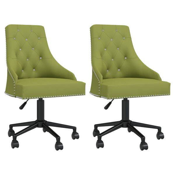 vidaXL Chaises pivotantes &agrave; manger lot de 2 Vert clair Velours