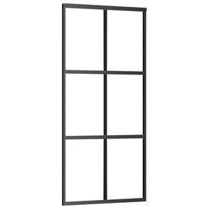 vidaXL Porte coulissante Verre ESG et aluminium 90x205 cm Noir