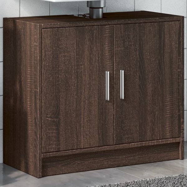 vidaXL Armoire d'&eacute;vier ch&ecirc;ne marron 63x29x55 cm bois d'ing&eacute;nierie