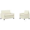 vidaXL Ensemble de Canap&eacute;s 2 pcs Cr&egrave;me Tissu