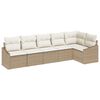 vidaXL Ensemble de canap&eacute; de jardin 6 pc Beige et blanc polyrotin