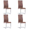vidaXL Chaises à manger cantilever lot de 4 marron similicuir daim