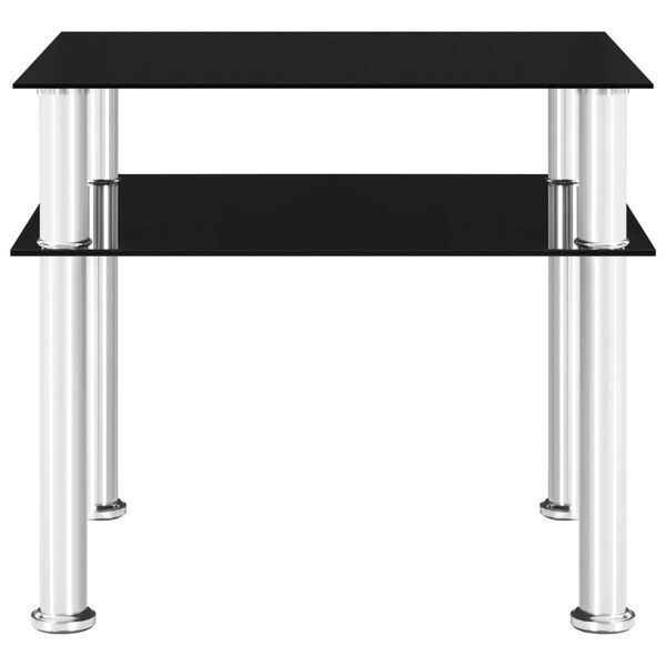 vidaXL Table d'appoint Noir 45x50x45 cm Verre tremp&eacute;