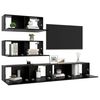 vidaXL Ensemble de meuble TV 4 pcs Noir Bois d'ing&eacute;nierie