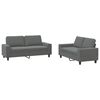 vidaXL Ensemble de canap&eacute;s 2 pcs gris fonc&eacute; tissu