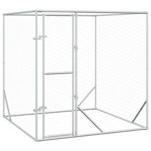 vidaXL Chenil d'ext&eacute;rieur pour chiens argent&eacute; 2x2x2 m acier galvanis&eacute;