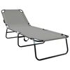 vidaXL Chaise longue pliante Gris 188 x 57 x 86,5 cm Polyester