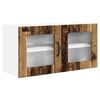 vidaXL Cabinet en verre mural PORTO Bois ancien 80 x 31 x 40 cm