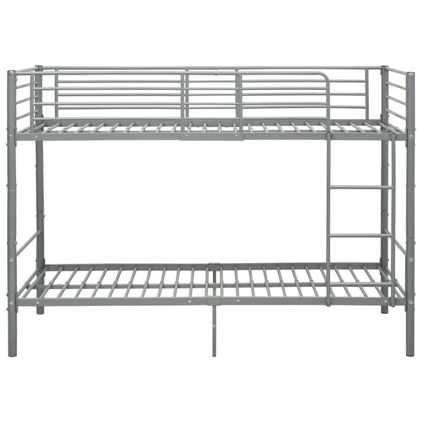 vidaXL Lit superpos&eacute; sans matelas gris m&eacute;tal 90x200 cm