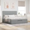 VidaXL Cadre de lit ottoman et matelas gris clair 180x200 cm tissu