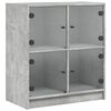 vidaXL Armoire lat&eacute;rale avec portes en verre gris b&eacute;ton 68x37x75,5 cm