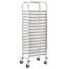 vidaXL Chariot de cuisine pour 16 plateaux 38x55x163 cm Inox