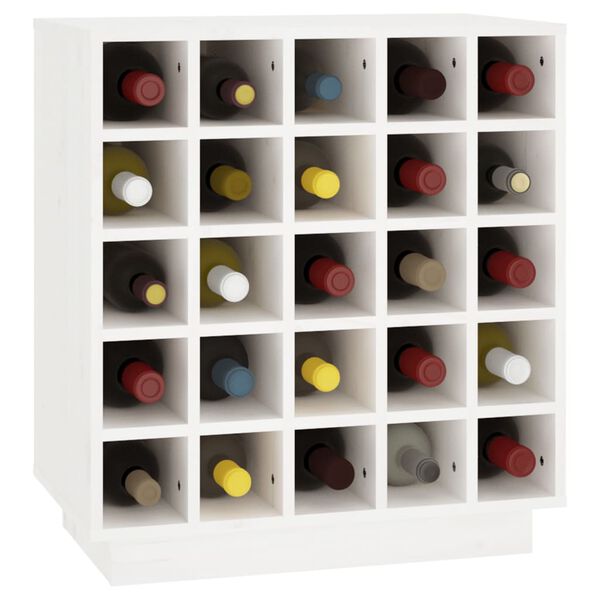 vidaXL Armoire à vin Blanc 55,5x34x61 cm Bois de pin massif