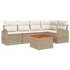 vidaXL Ensemble de canap&eacute; de jardin 6 pc Beige et cr&egrave;me polyrotin
