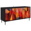 vidaXL Meuble TV HEESCH 102 x 33 x 51 cm Ch&ecirc;ne noir Bois d'ing&eacute;nierie