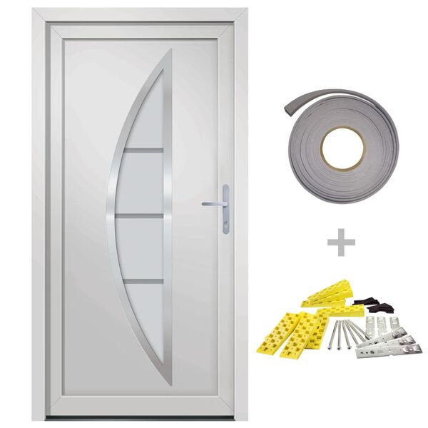 vidaXL Porte d'entr&eacute;e blanc 98x190 cm PVC
