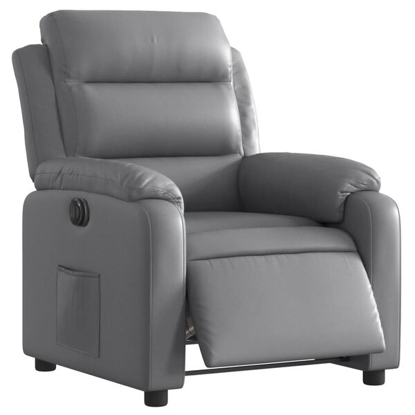 vidaXL Fauteuil inclinable &eacute;lectrique Gris Similicuir