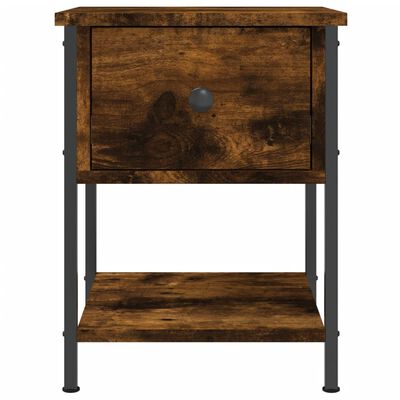 vidaXL Table de chevet chêne fumé 34x35,5x45 cm bois d'ingénierie