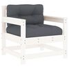 vidaXL Chaises de jardin et coussins lot de 2 blanc bois de pin massif