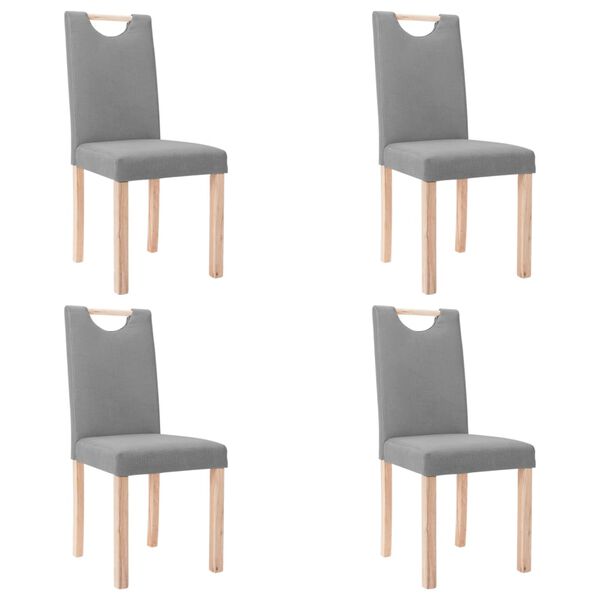 vidaXL Chaises &agrave; manger lot de 4 gris clair tissu