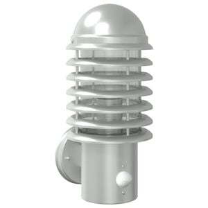 vidaXL Applique murale d'ext&eacute;rieur et capteur argent&eacute; acier inoxydable